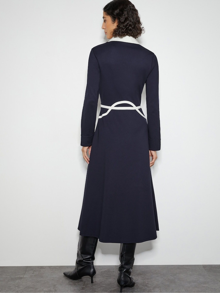 Monsoon Blue Jay Jersey Collar Midi Dress - Image 2 of 3