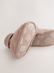 Neutral Brown Borg Baby Sock Top Boots (0-2mths) - Image 6 of 6