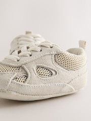 Neutral Baby Elastic Lace Slip-Ons Trainers (0-2mths) - Image 3 of 5