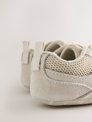 Neutral Baby Elastic Lace Slip-Ons Trainers (0-2mths) - Image 4 of 5
