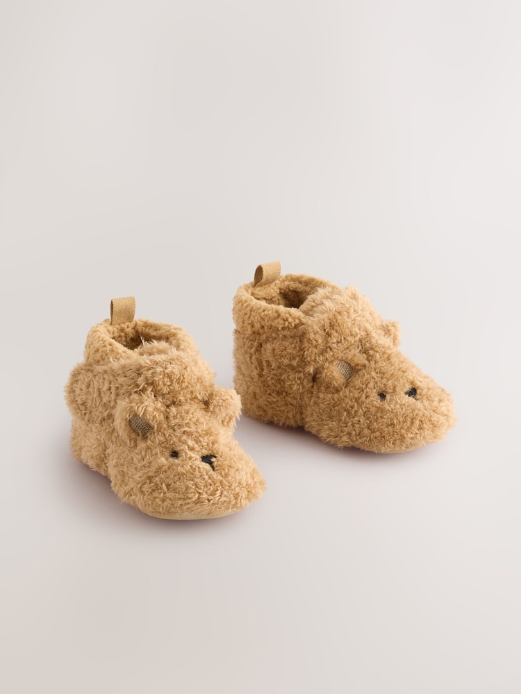 Brown Bear Baby Touch Fastening Slipper Boots (0-2mths) - Image 1 of 4 Brown Bear Baby Touch Fastening Slipper Boots (0-2mths) - Image 1 of 4