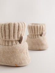 Neutral/Orange Pumpkin Baby Sock Top Boot Shoes (0-18mths) - Image 4 of 5