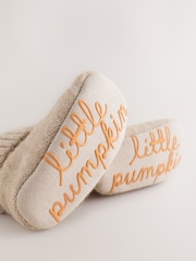 Neutral/Orange Pumpkin Baby Sock Top Boot Shoes (0-18mths) - Image 5 of 5