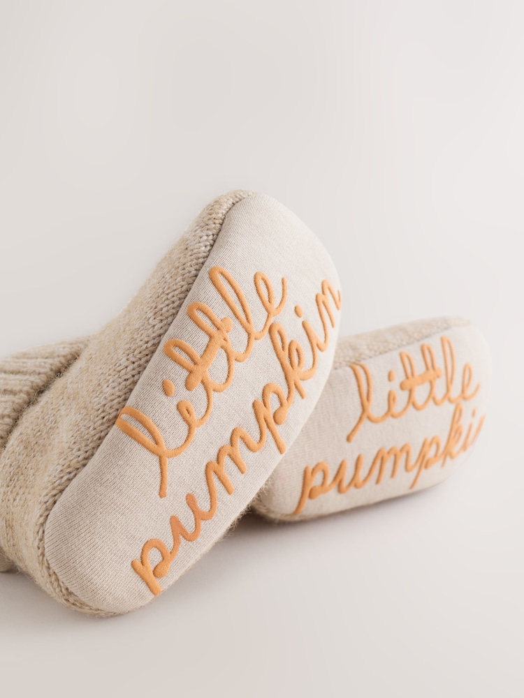 Neutral/Orange Pumpkin Baby Sock Top Boot Shoes (0-18mths) - Image 5 of 5