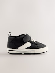 Black/White Baby Touch Fastening Elastic Lace Chevron Trainers (0-2mths) - Image 3 of 5