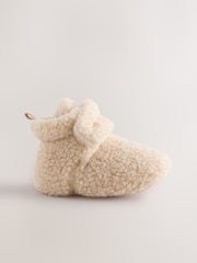 Neutral Borg Baby Touch Fastening Slipper Boots (0-2mths) - Image 2 of 5