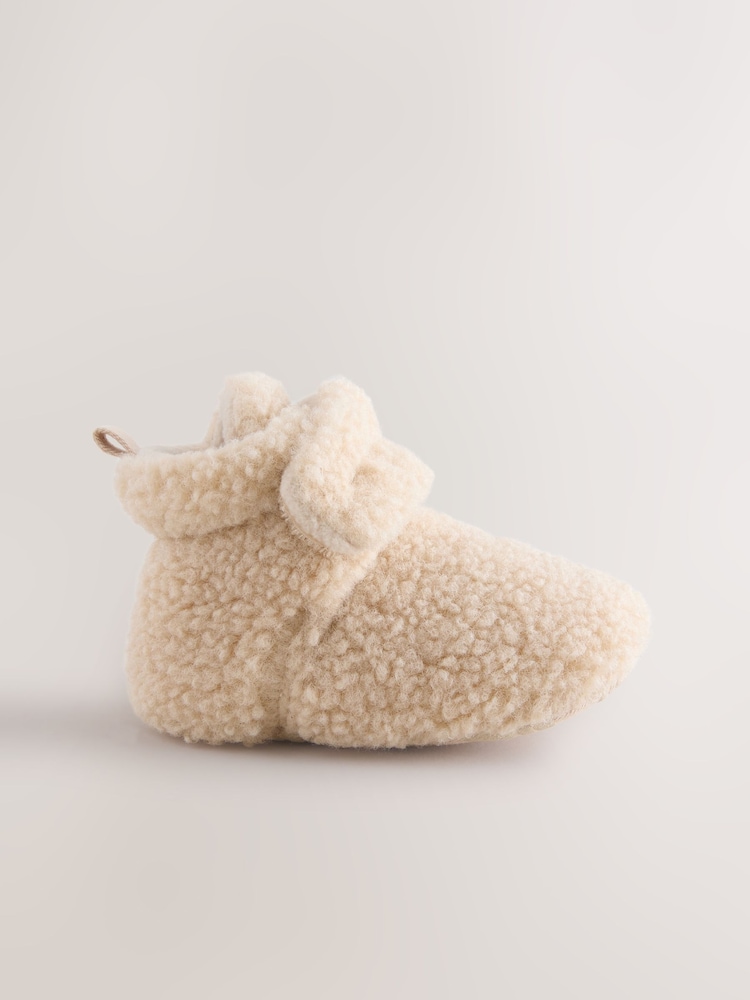 Neutral Borg Baby Touch Fastening Slipper Boots (0-2mths) - Image 2 of 5