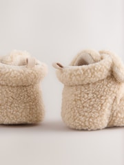 Neutral Borg Baby Touch Fastening Slipper Boots (0-2mths) - Image 5 of 5