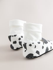 White/Black Cow Print - Botas de bebé con parte superior de calcetines (0-18 meses) - Imagen 3 de 5