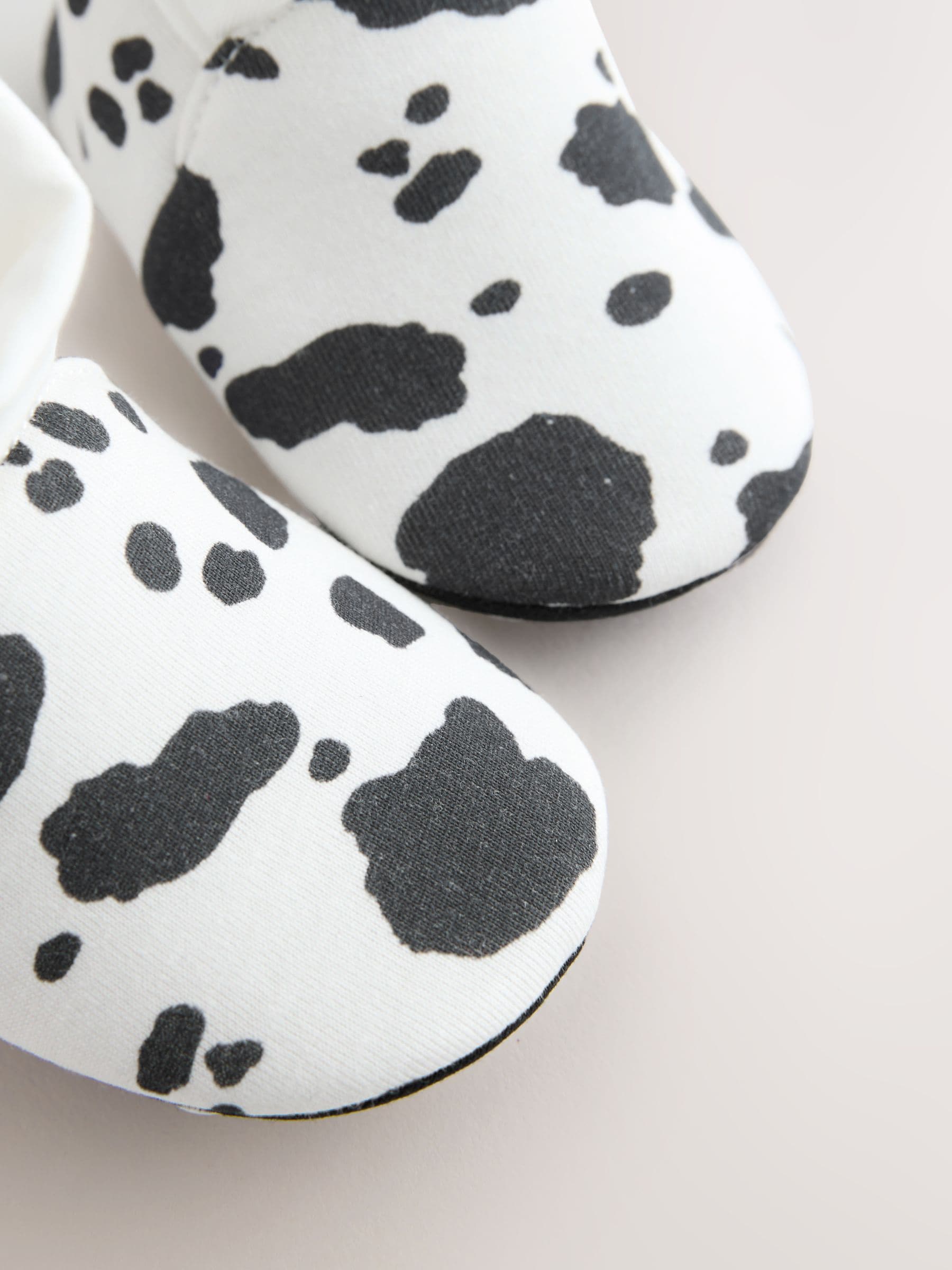 Buy White/Black Cow Print Baby Sock Top Boot Shoes (0-18mths) from