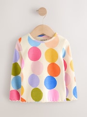Rainbow Spot Long Sleeve Rib Tops 5 Pack (3mths-7yrs) - Image 2 of 12