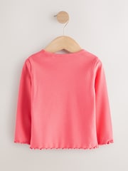 Rainbow Spot Long Sleeve Rib Tops 5 Pack (3mths-7yrs) - Image 6 of 12