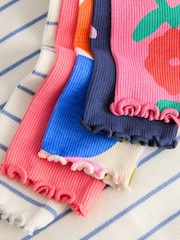 Rainbow Spot Long Sleeve Rib Tops 5 Pack (3mths-7yrs) - Image 9 of 12