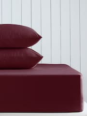 Burgundy Red Cotton Rich Deep Fitted Bed Sheet - Image 1 of 1