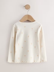 Neutral Long Sleeve Rib Tops 5 Pack (3mths-7yrs) - Image 10 of 12