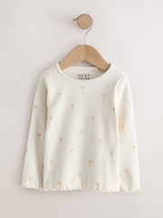 Neutral Long Sleeve Rib Tops 5 Pack (3mths-7yrs) - Image 9 of 12