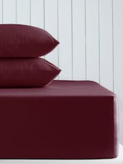 Burgundy Red Cotton Rich Extra Deep Fitted Bed Sheet - Image 1 of 1