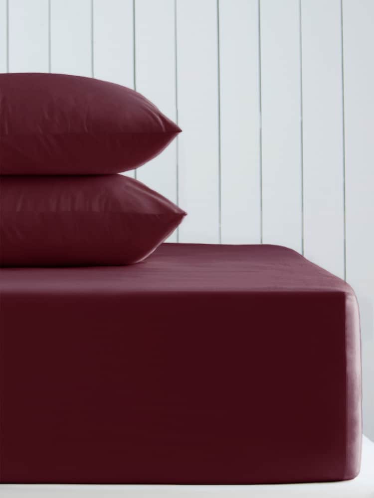 Burgundy Red Cotton Rich Extra Deep Fitted Bed Sheet - Image 1 of 1