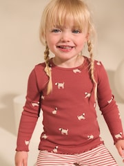 Autumnal Orange Long Sleeve Rib Tops 5 Pack (3mths-7yrs) - Image 1 of 12