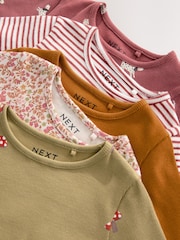 Autumnal Orange Long Sleeve Rib Tops 5 Pack (3mths-7yrs) - Image 11 of 12