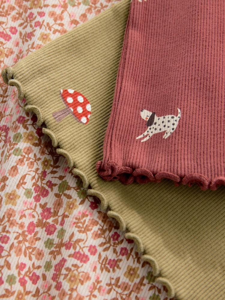 Autumnal Orange Long Sleeve Rib Tops 5 Pack (3mths-7yrs) - Image 12 of 12