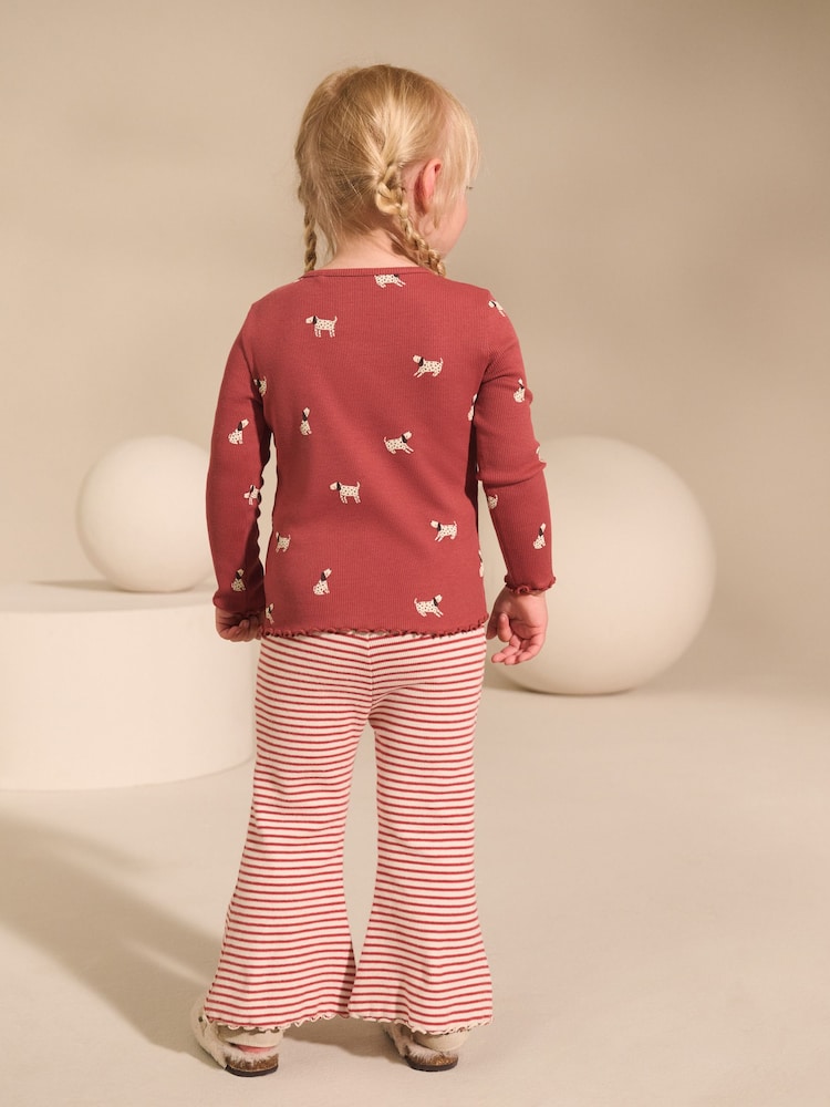 Autumnal Orange Long Sleeve Rib Tops 5 Pack (3mths-7yrs) - Image 2 of 12