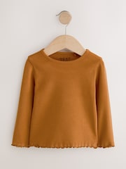 Autumnal Orange Long Sleeve Rib Tops 5 Pack (3mths-7yrs) - Image 8 of 12