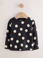 Black/White Long Sleeve Rib Tops 5 Pack (3mths-7yrs) - Image 2 of 13