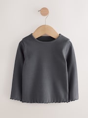 Black/White Long Sleeve Rib Tops 5 Pack (3mths-7yrs) - Image 7 of 13