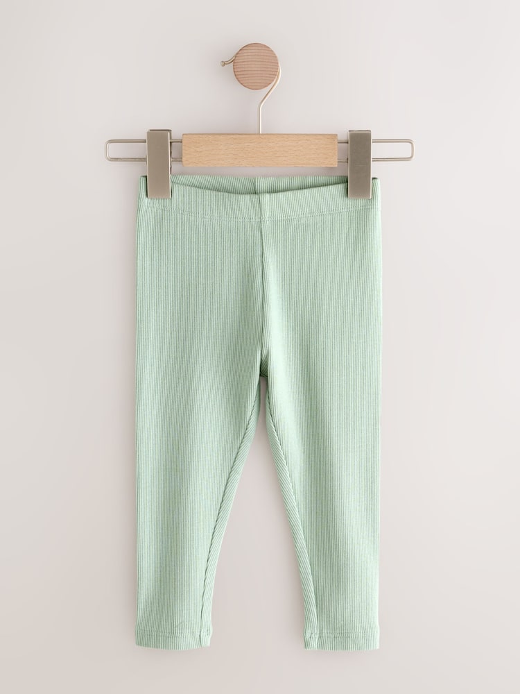 Floral Ribbed Leggings 5 Pack (3mths-7yrs) - Image 2 of 9