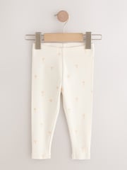 Floral Ribbed Leggings 5 Pack (3mths-7yrs) - Image 4 of 9