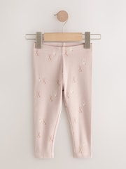 Floral Ribbed Leggings 5 Pack (3mths-7yrs) - Image 5 of 9