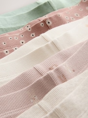 Floral Ribbed Leggings 5 Pack (3mths-7yrs) - Image 8 of 9