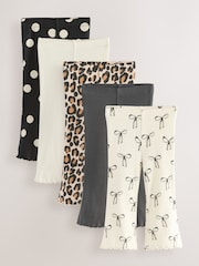 Animal Print Flared Leggings 5 Pack (3mths-7yrs) - Image 1 of 9