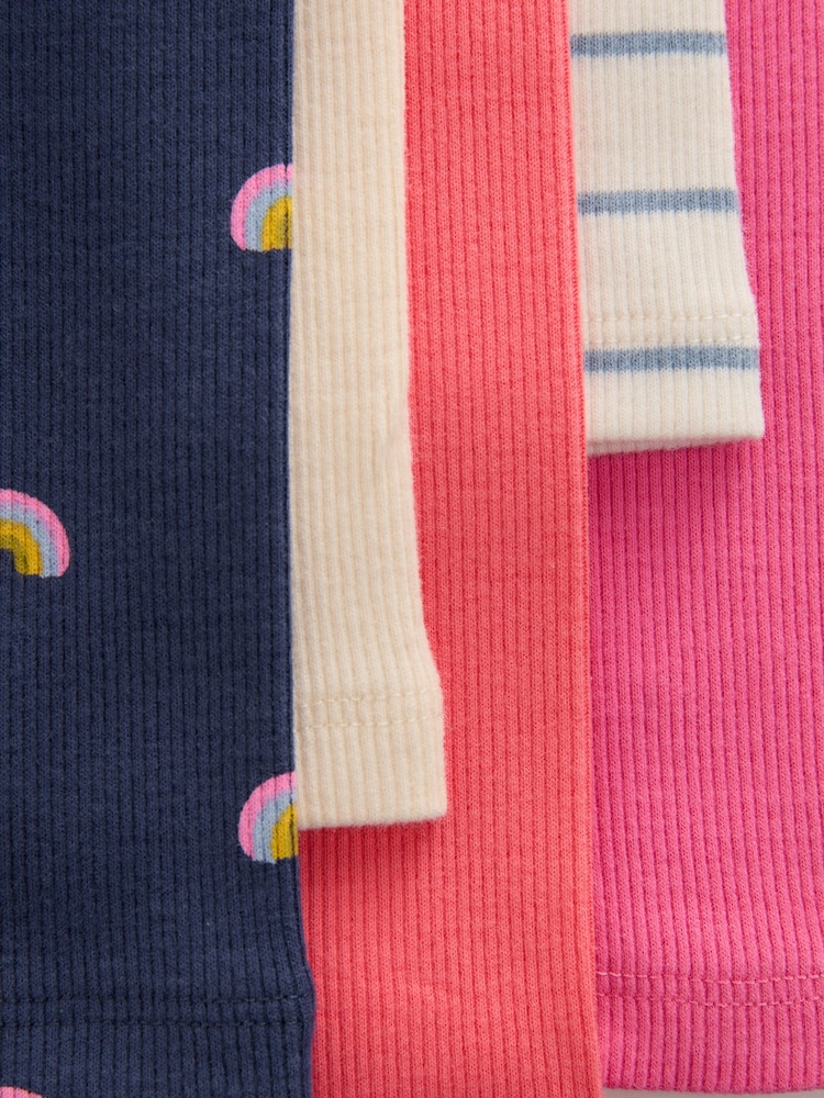 Rainbow Ribbed Leggings 5 Pack (3mths-7yrs) - Image 9 of 9