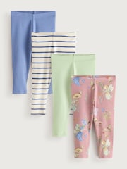Pink/Green Leggings 4 Pack (3mths-7yrs) - Image 1 of 8
