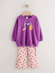 Purple Sweatshirt Set 4 Pack (3mths-7yrs) - Image 6 of 12