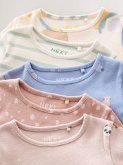 Navy/Ginger Long Sleeve Rib Tops 5 Pack (3mths-7yrs) - Image 10 of 11