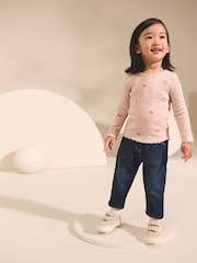 Navy/Ginger Long Sleeve Rib Tops 5 Pack (3mths-7yrs) - Image 3 of 3