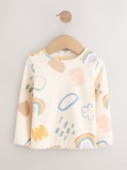 Navy/Ginger Long Sleeve Rib Tops 5 Pack (3mths-7yrs) - Image 5 of 11