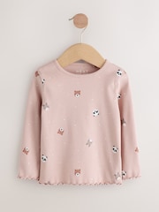 Navy/Ginger Long Sleeve Rib Tops 5 Pack (3mths-7yrs) - Image 8 of 11