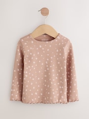 Navy/Ginger Long Sleeve Rib Tops 5 Pack (3mths-7yrs) - Image 9 of 11