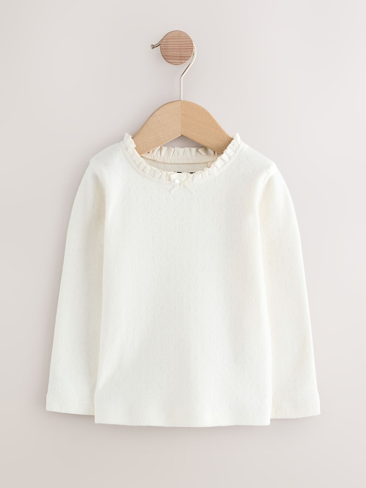 Pink/Neutral Long Sleeve Embroidered Tops (3mths-7yrs) - Image 2 of 12