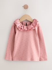 Pink/Neutral Long Sleeve Embroidered Tops (3mths-7yrs) - Image 4 of 12