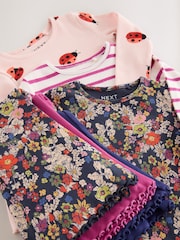 Navy/Pink Top and Flared Leggings Set 3 Pack (3mths-7yrs) - Image 6 of 11