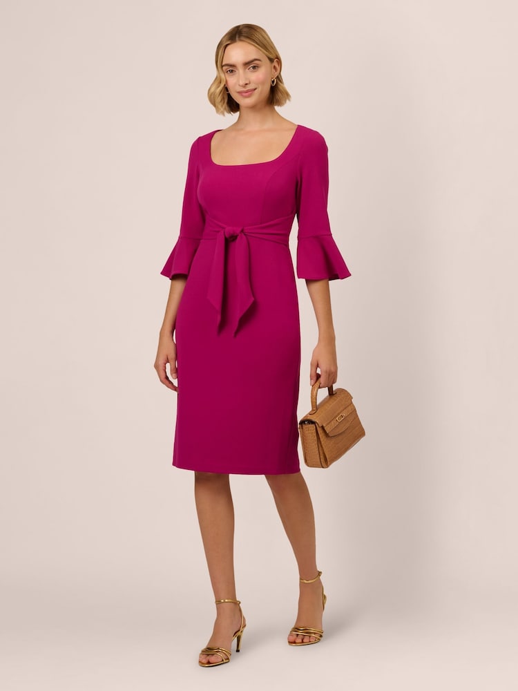 Buy Adrianna Papell Pink Bell Sleeve Tie Front Dress from Next USA Buy Adrianna Papell Pink Bell Sleeve Tie Front Dress from Next USA
