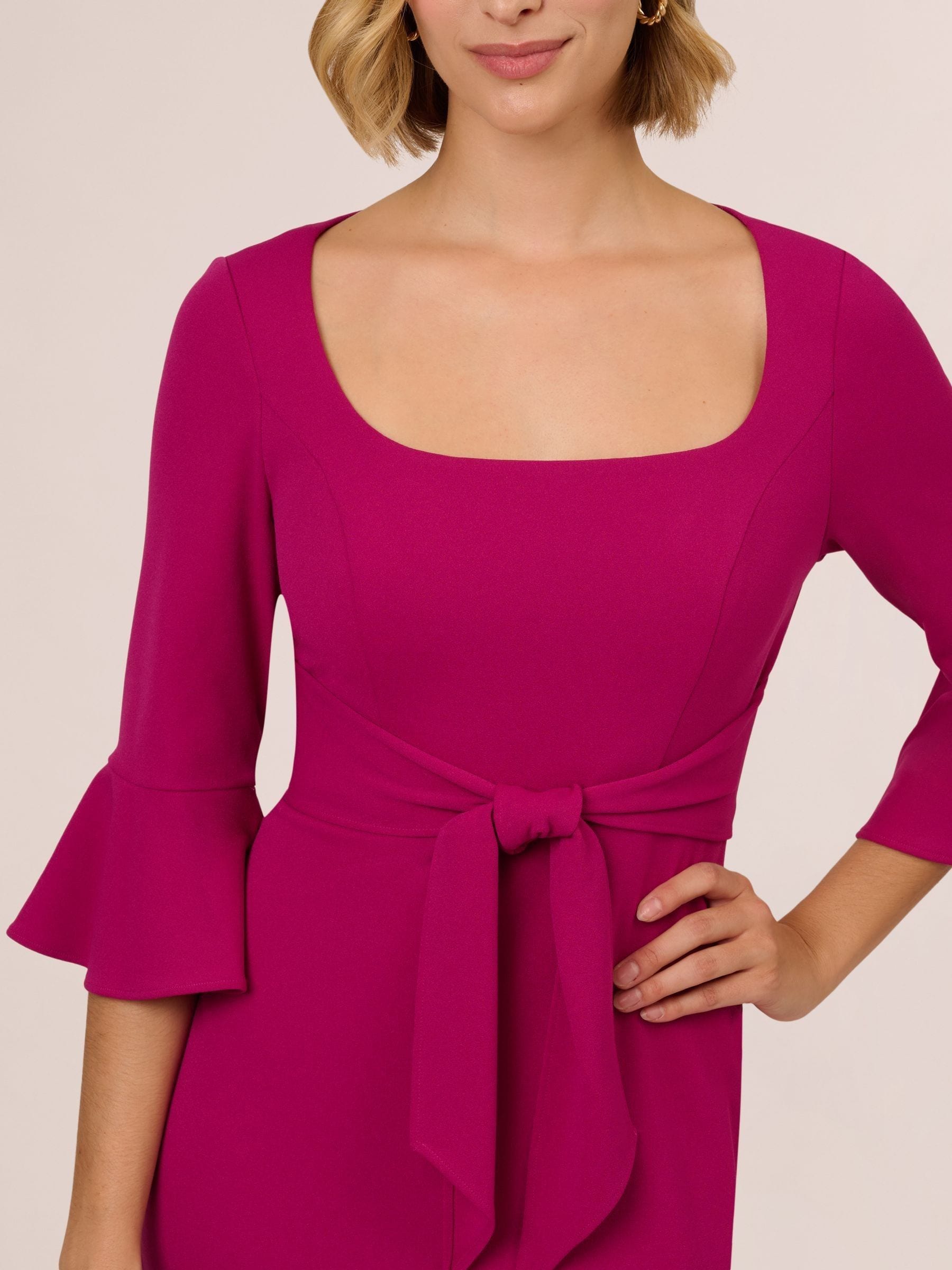 Buy Adrianna Papell Pink Bell Sleeve Tie Front Dress from