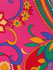 Adrianna By Adrianna Papell Pink Printed Midi Flounce Dress - Image 7 of 7