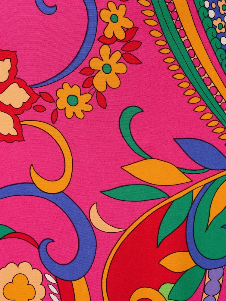 Adrianna By Adrianna Papell Pink Printed Midi Flounce Dress - Image 7 of 7