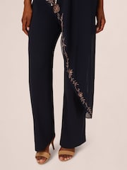 Adrianna Papell Blue One Shoulder Overlay Jumpsuit - Imagen 5 de 7